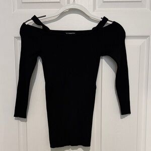 Express Black Off-Shoulder Sweater